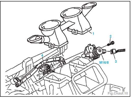 Moteur pas à pas d'air frais/air recyclé