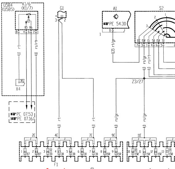 Boîte à fusibles et à relais (F1) (PE54.15-P-2000-GC)(1)