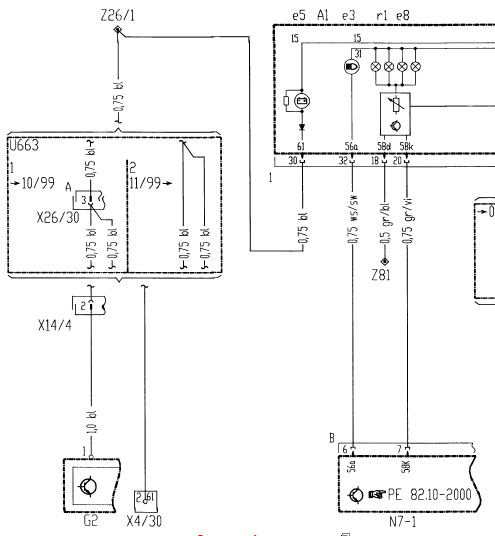 Combiné d’instruments (KI) / afficheurs /dispositifs d’avertissement (PE54.30-P-2000-GC)(1)