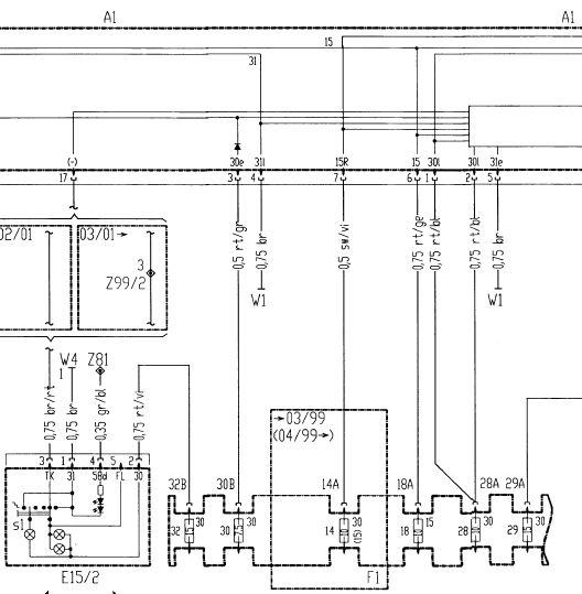 Combiné d’instruments (KI) / afficheurs /dispositifs d’avertissement (PE54.30-P-2000-GC)(2)