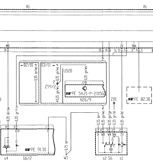 Combiné d’instruments (KI) / afficheurs /dispositifs d’avertissement (PE54.30-P-2000-GC)(6)